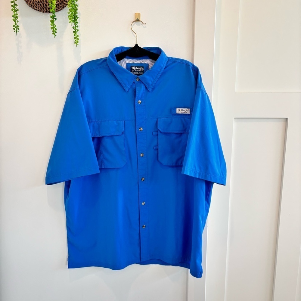 Bimini Bay Men's Fishing Boating Short Sleeve Button Down Shirt Wicking Size 2XL